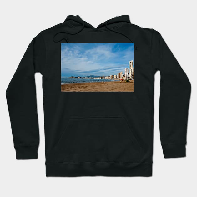 Benidorm Levante Beach Costa Blanca Spain Hoodie by AndyEvansPhotos